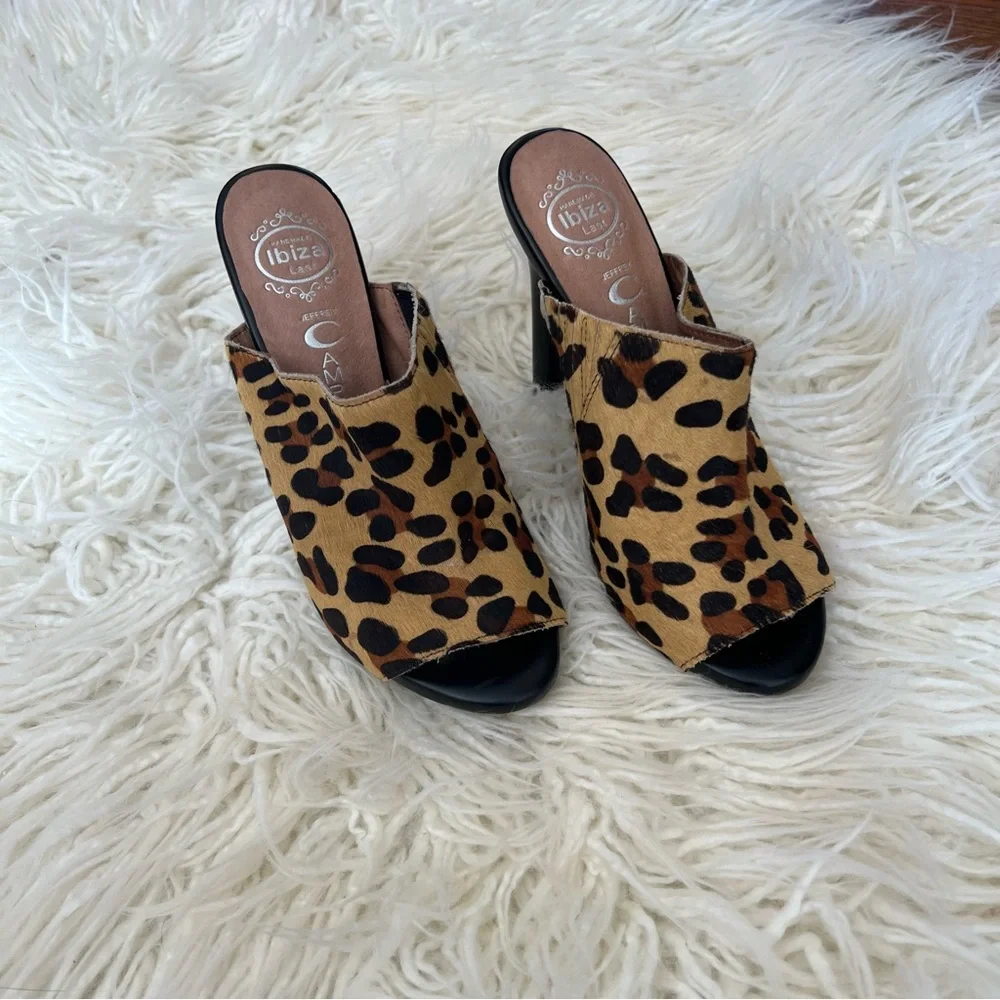 *RARE FIND* GUC Jeffrey Campbell Curie Cheetah/Leopard Slide On Heels Sz 7.5 - Picture 6 of 9